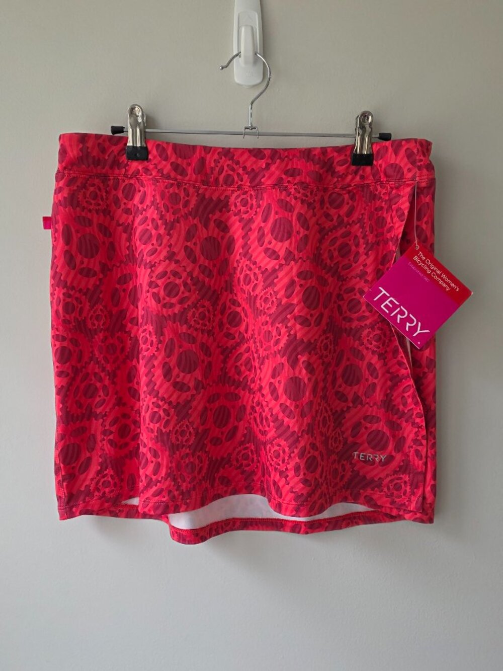 Terry Mixie Cycling Skirt | Medium | Red Pull On Wrap Style Stretch NEW
